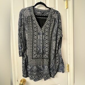 Lucky Brand Top 1x Boho Print